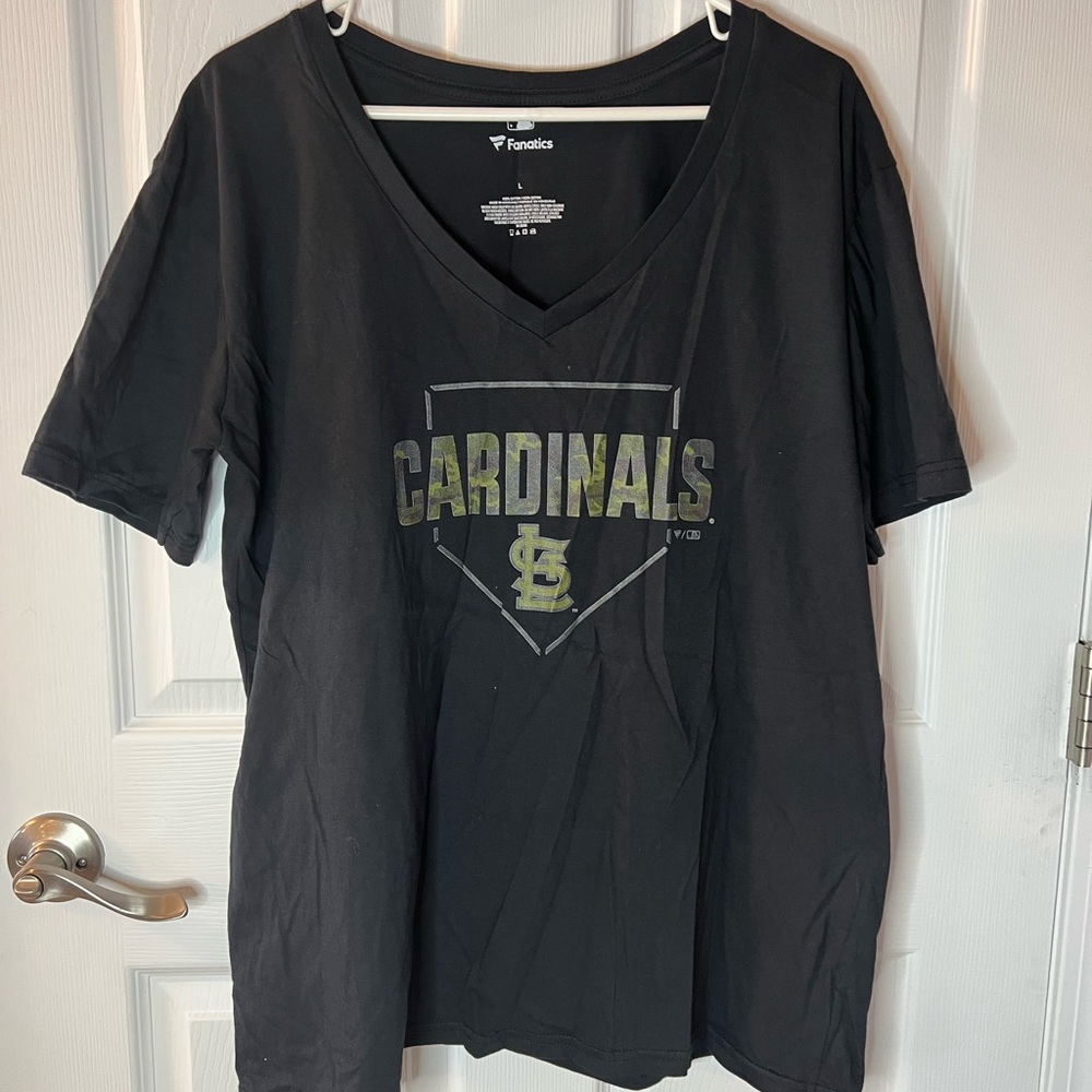Fanatics STL Cardinals Black Camouflage Women’s Shirt L